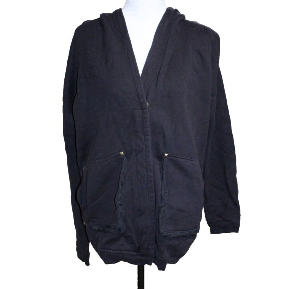 Wilfred Aritzia Black Rousseau Hoodie Cardigan Sweater Jacket French Terry OS S